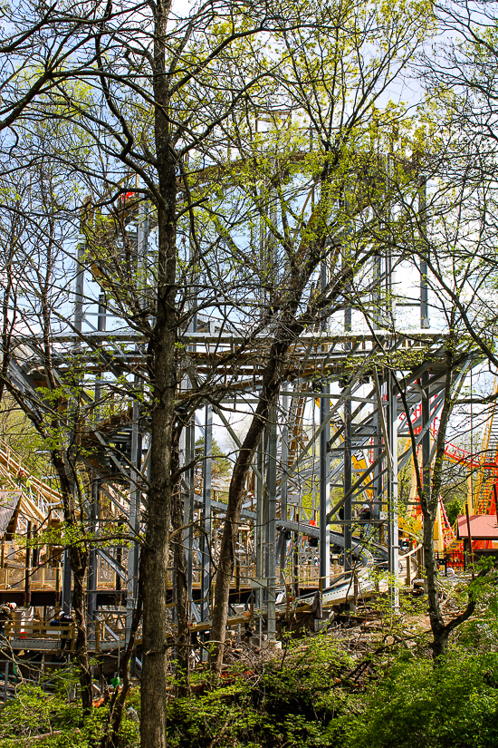 The new for 2023 Zambezi Zinger roller coaster at Worlds of Fun, Kansas City, Missouri