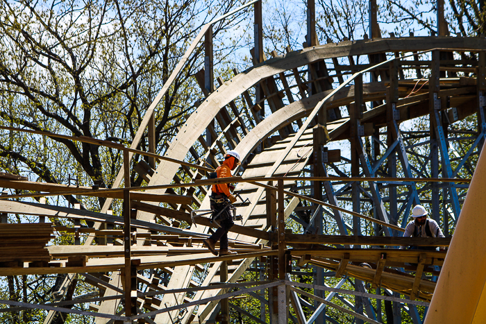 The new for 2023 Zambezi Zinger roller coaster at Worlds of Fun, Kansas City, Missouri