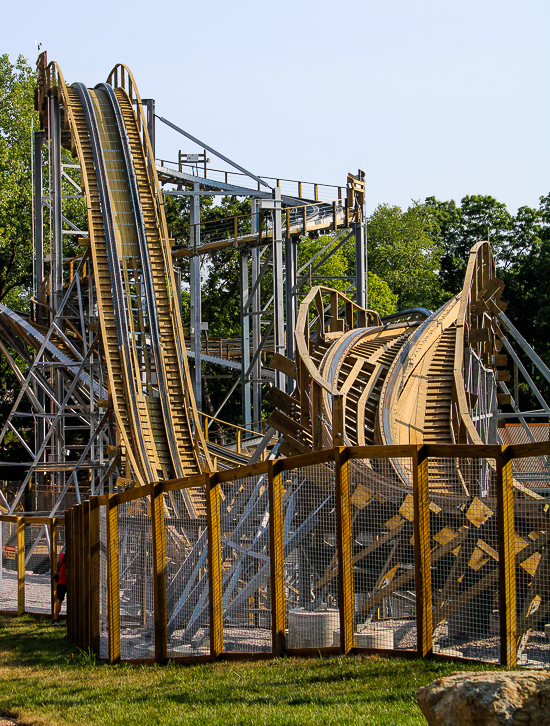 The new for 2023 Zambezi Zinger roller coaster at Worlds of Fun, Kansas City, Missouri