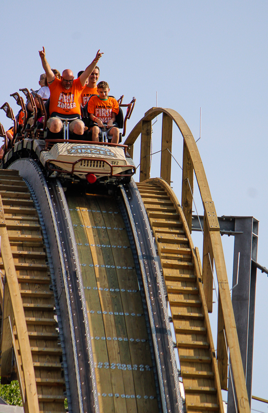 The new for 2023 Zambezi Zinger roller coaster at Worlds of Fun, Kansas City, Missouri