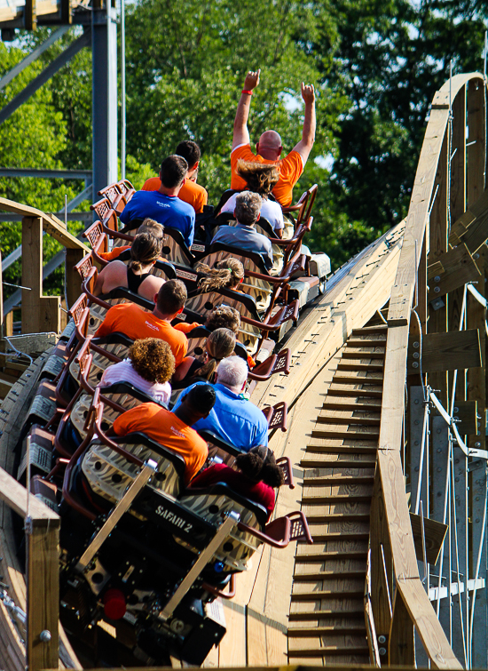 The new for 2023 Zambezi Zinger roller coaster at Worlds of Fun, Kansas City, Missouri