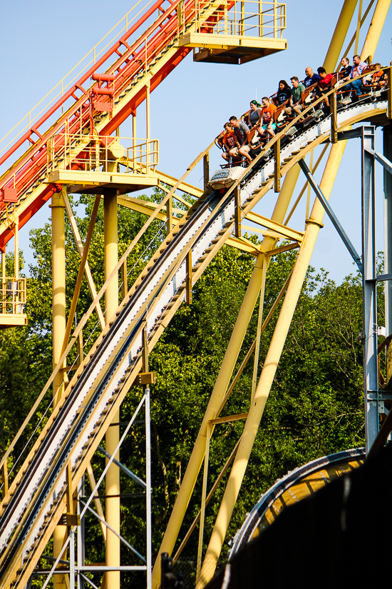 The new for 2023 Zambezi Zinger roller coaster at Worlds of Fun, Kansas City, Missouri