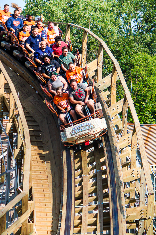 The new for 2023 Zambezi Zinger roller coaster at The new for 2023 Zambezi Zinger roller coaster at Worlds of Fun, Kansas City, Missouri