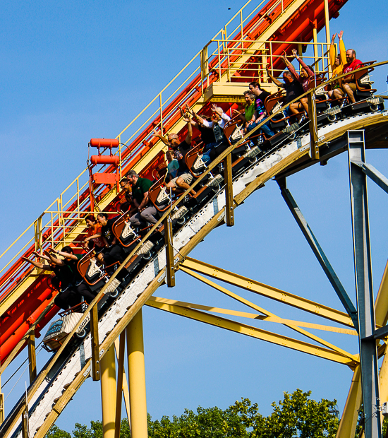 The new for 2023 Zambezi Zinger roller coaster at The new for 2023 Zambezi Zinger roller coaster at Worlds of Fun, Kansas City, Missouri