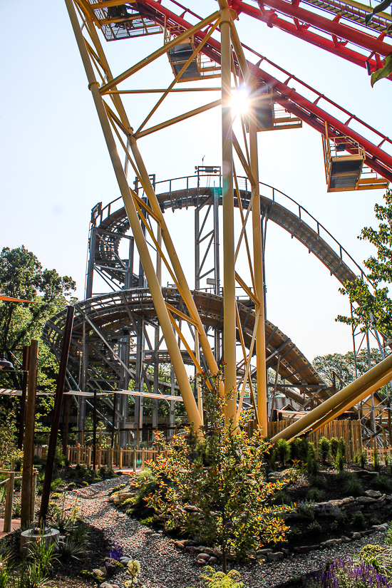 The new for 2023 Zambezi Zinger roller coaster at Worlds of Fun, Kansas City, Missouri