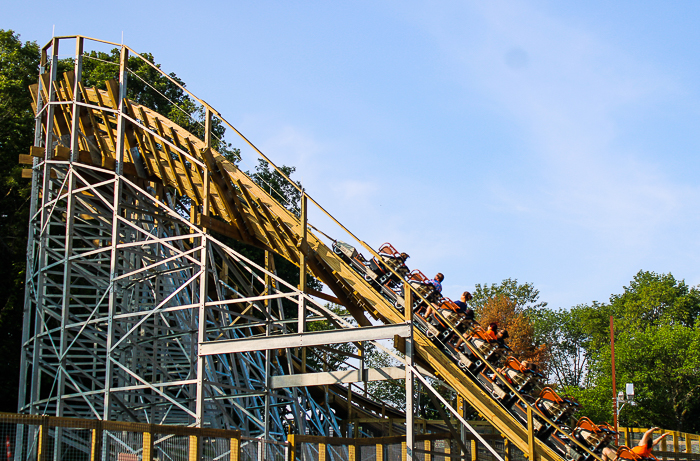 The new for 2023 Zambezi Zinger roller coaster at The new for 2023 Zambezi Zinger roller coaster at Worlds of Fun, Kansas City, Missouri