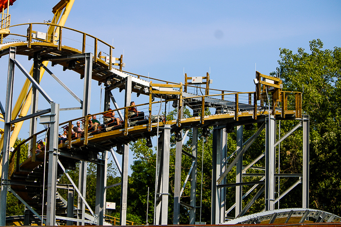 The new for 2023 Zambezi Zinger roller coaster at The new for 2023 Zambezi Zinger roller coaster at Worlds of Fun, Kansas City, Missouri