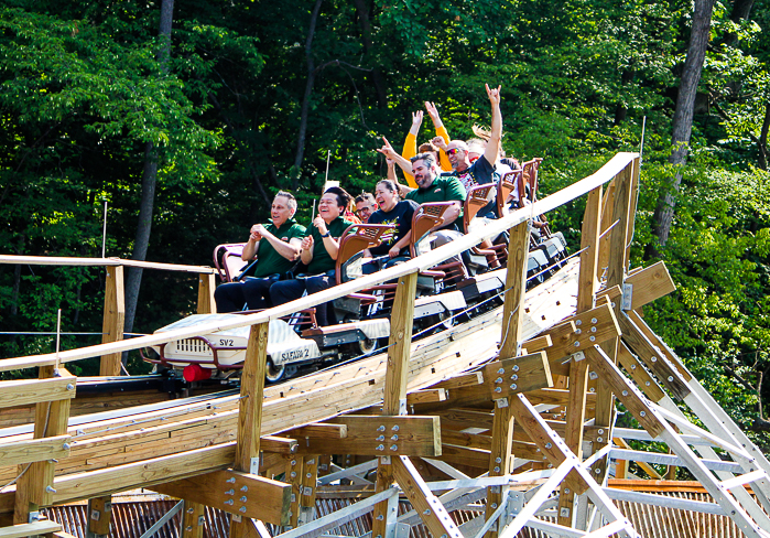 The new for 2023 Zambezi Zinger roller coaster at The new for 2023 Zambezi Zinger roller coaster at Worlds of Fun, Kansas City, Missouri