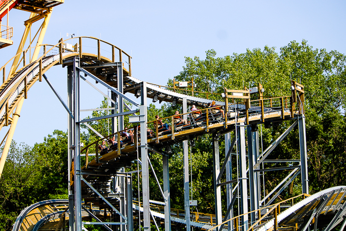 The new for 2023 Zambezi Zinger roller coaster at Worlds of Fun, Kansas City, Missouri