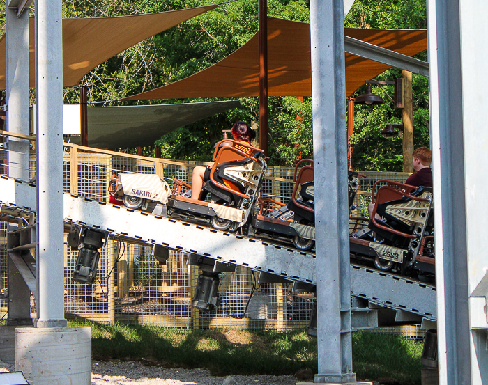 The new for 2023 Zambezi Zinger roller coaster at Worlds of Fun, Kansas City, Missouri