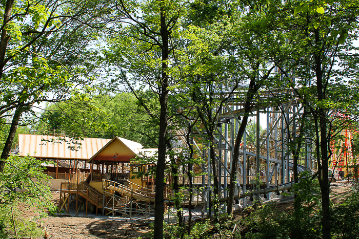 The new for 2023 Zambezi Zinger roller coaster at The new for 2023 Zambezi Zinger roller coaster at Worlds of Fun, Kansas City, Missouri