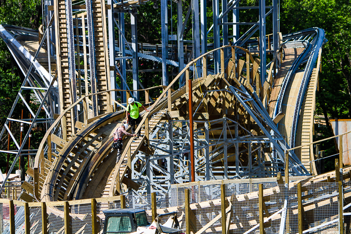 The new for 2023 Zambezi Zinger roller coaster at Worlds of Fun, Kansas City, Missouri