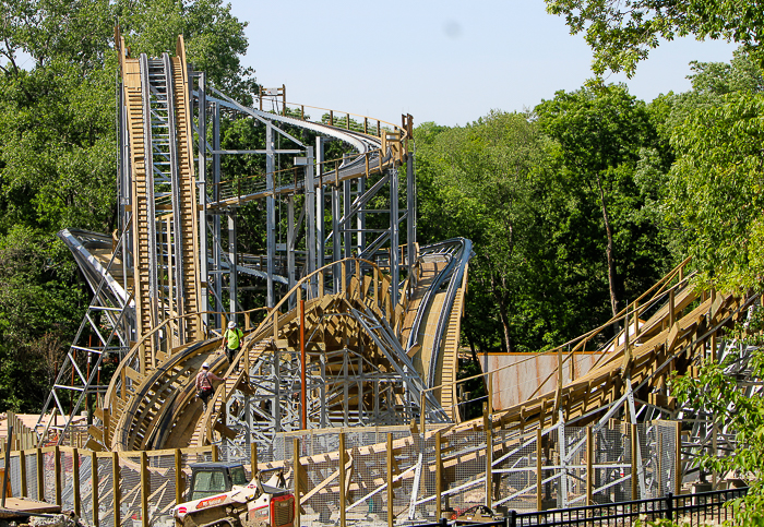 The new for 2023 Zambezi Zinger roller coaster at The new for 2023 Zambezi Zinger roller coaster at Worlds of Fun, Kansas City, Missouri