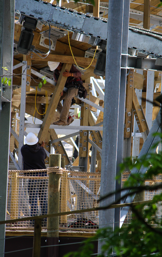 The new for 2023 Zambezi Zinger roller coaster at Worlds of Fun, Kansas City, Missouri