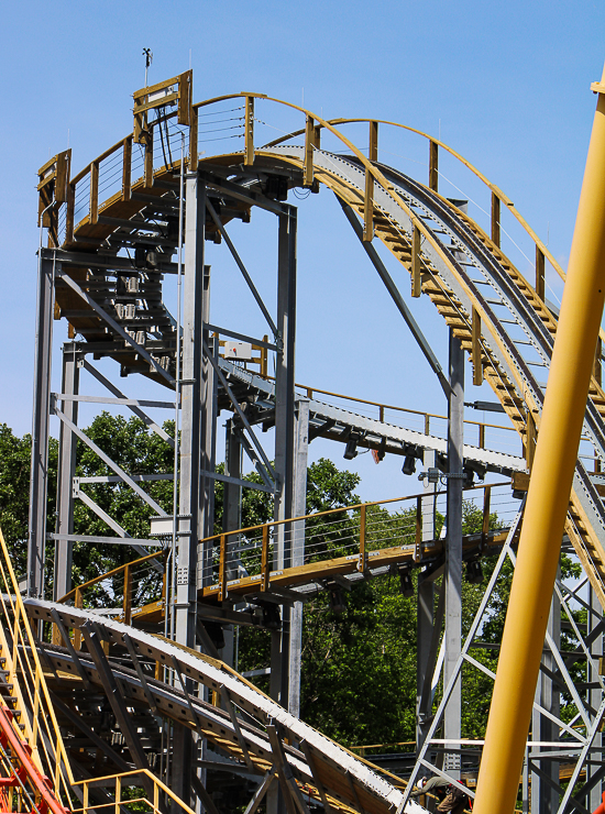 The new for 2023 Zambezi Zinger roller coaster at Worlds of Fun, Kansas City, Missouri