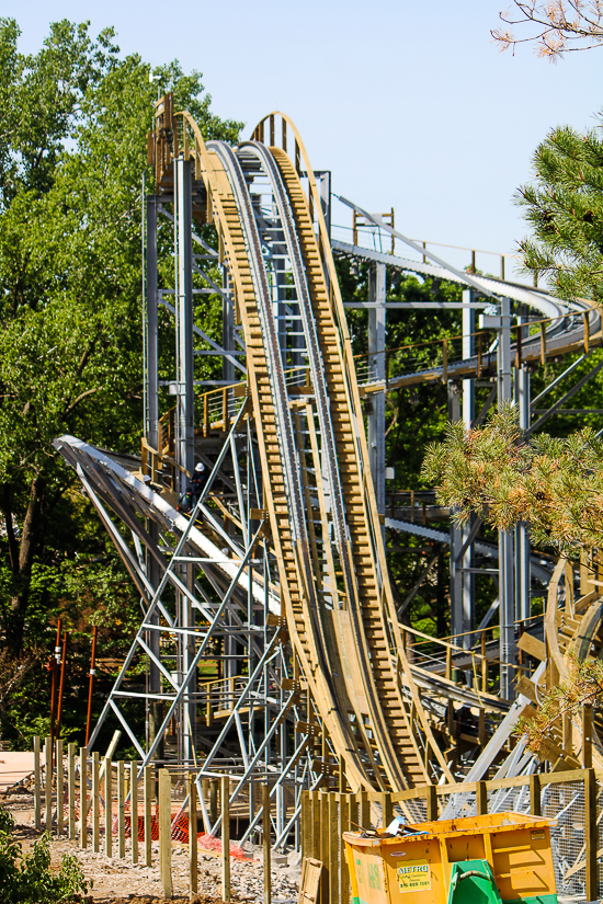 The new for 2023 Zambezi Zinger roller coaster at Worlds of Fun, Kansas City, Missouri