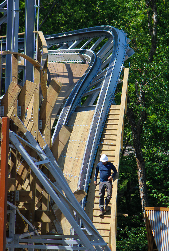 The new for 2023 Zambezi Zinger roller coaster at Worlds of Fun, Kansas City, Missouri