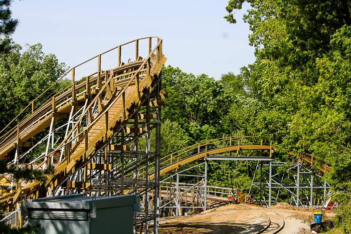 The new for 2023 Zambezi Zinger roller coaster at Worlds of Fun, Kansas City, Missouri