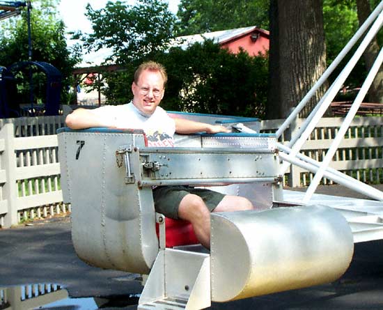 Paul Drabek on the Neptune's Revenge Scrambler at Wyandot Lake Park, Powell Ohio